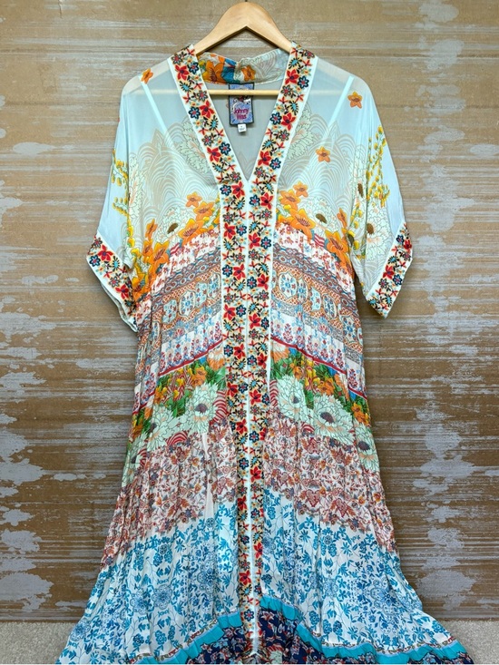 Johnny Was Dresses & Skirts - Johnny Was Tyna Embroidered Floral Print Midi Dress Boho Summer Womens S